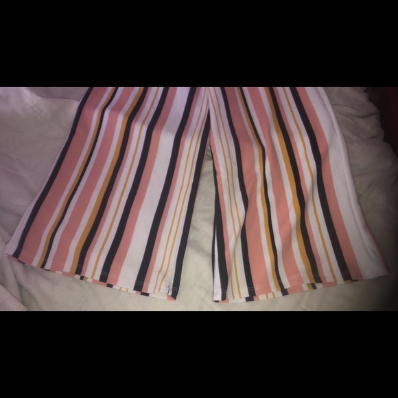 Pink, black, and white striped one piece jumpsuit. Practically new. - Picture 3 of 3